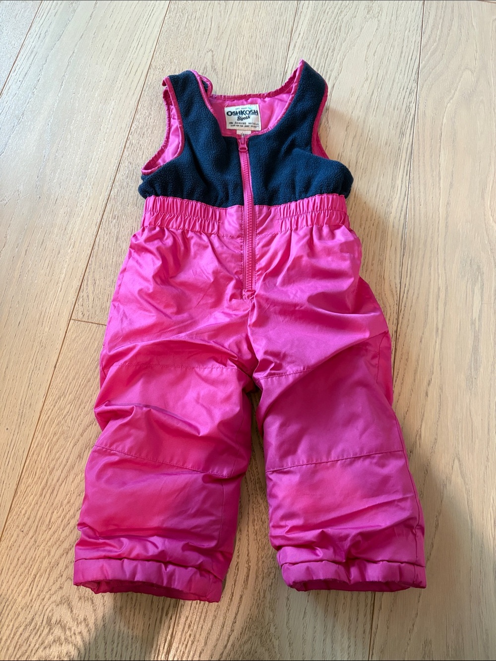 OshKosh B'gosh Hot Pink and Black Insulated Overalls